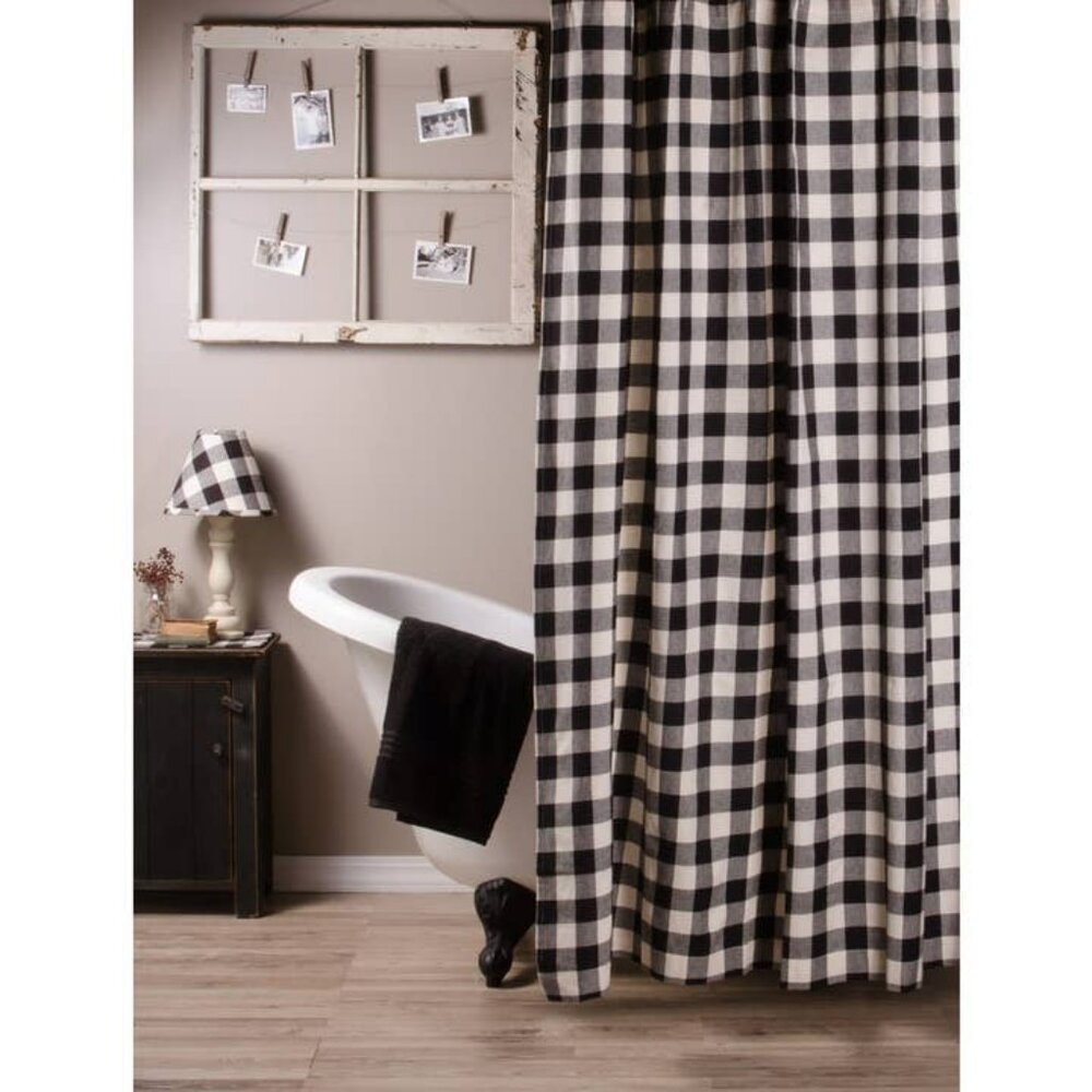 New Country Black Buffalo Check Shower Curtain